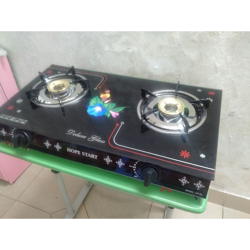 [ CHÍNH HÃNG ] bếp gas đôi mặt kính HOPE START - HP02
