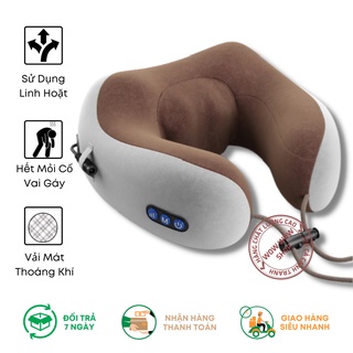 Gối Massage Cổ Chữ U 360 Đa Năng - Máy Massage Hỗ Trợ Mát Xa Vùng Vai, Gáy, Cổ