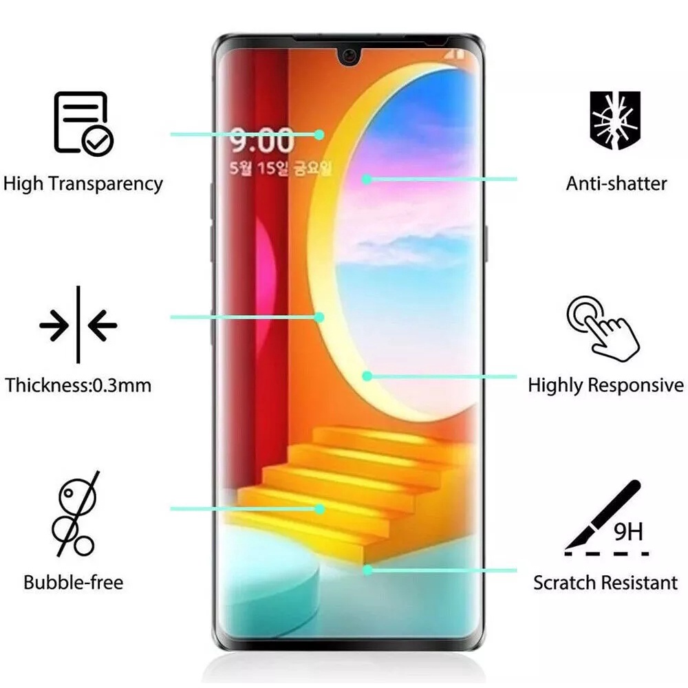 Kính Cường Lực Cong 3D Siêu Trong Suốt Bảo Vệ Màn Hình LG Wing 5G