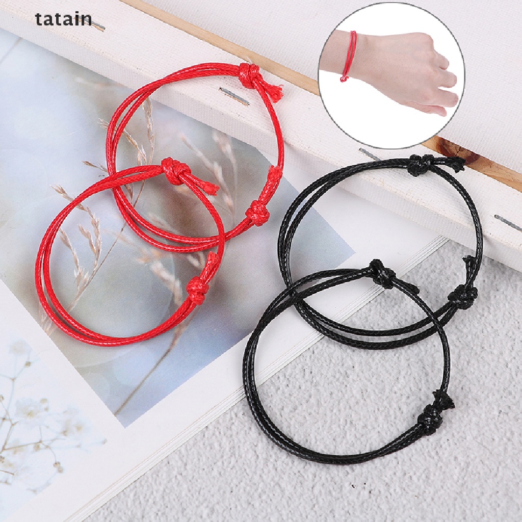 [TAT] 2x DIY Red leather string lucky bracelet lucky bracelet anklet against unisex CVX