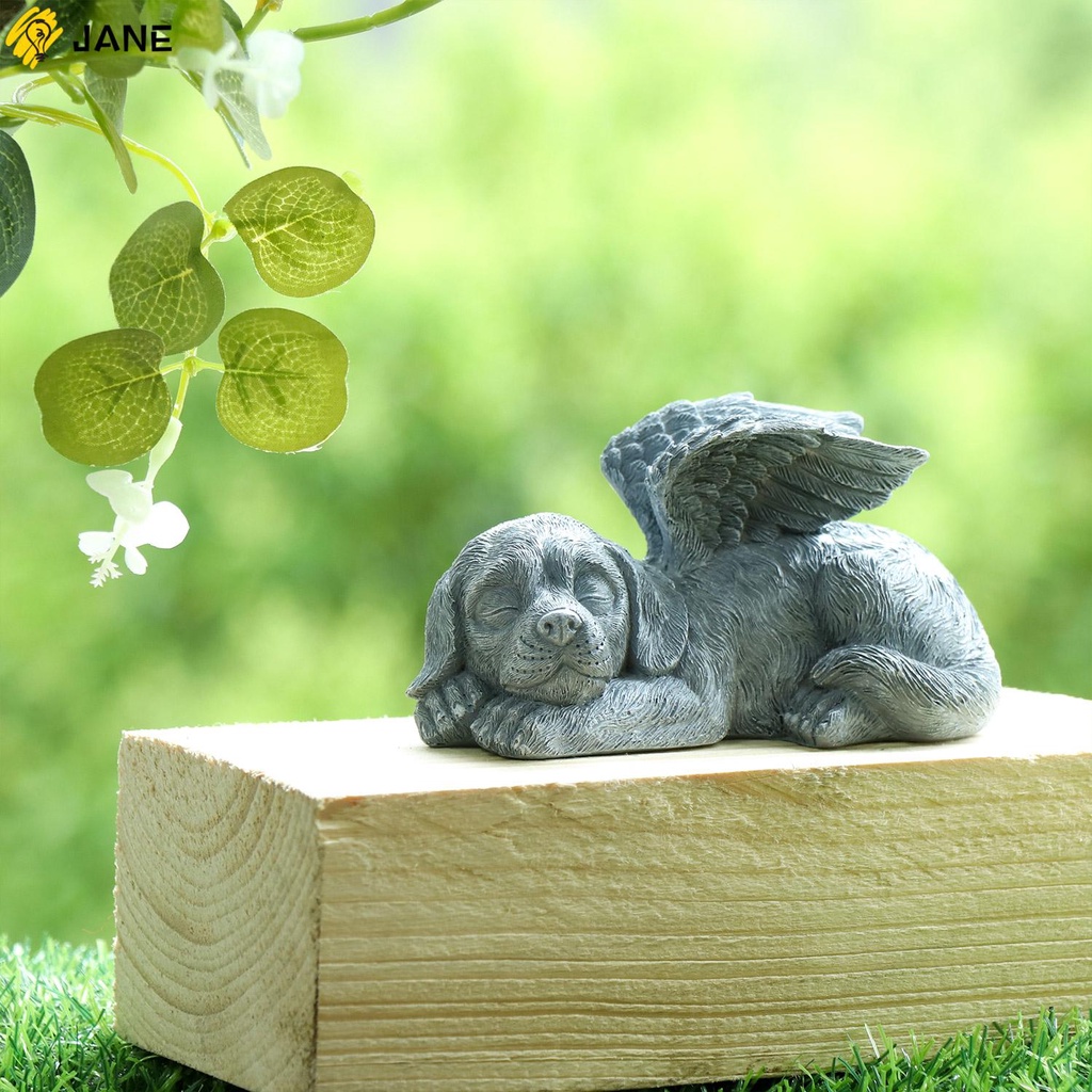 JANE Gifts Statue Dog Angel Grave Markers Dog Memorial Angel Dog Resin Figurine Pet Supplies Pet