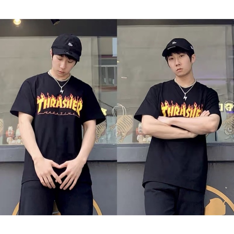 ÁO THUN TAY LỠ COTTON THRASHER FORM UNISEX NAM NỮ (hình chụp thật)