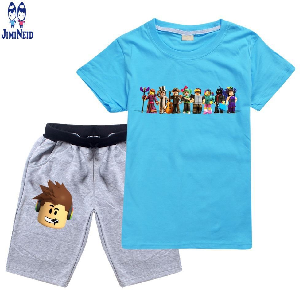 【JD】Summer hot sale ROBLOX Baby Boy Girls Clothes Short-sleeved cotton T-shirt + shorts 2-piece set