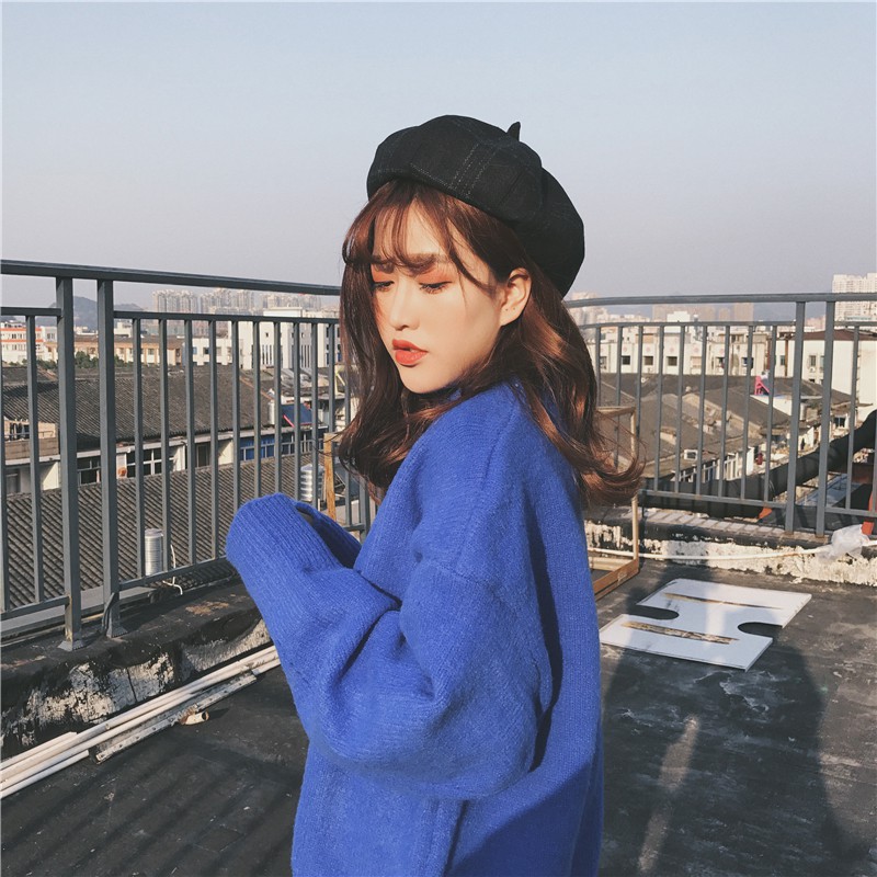 Mũ Nồi Beret Kẻ Caro Thời Trang Ulzzang Có Dây Rút 4 Màu Chất Dạ Mềm Dày Dặn ( mũ nón nữ )