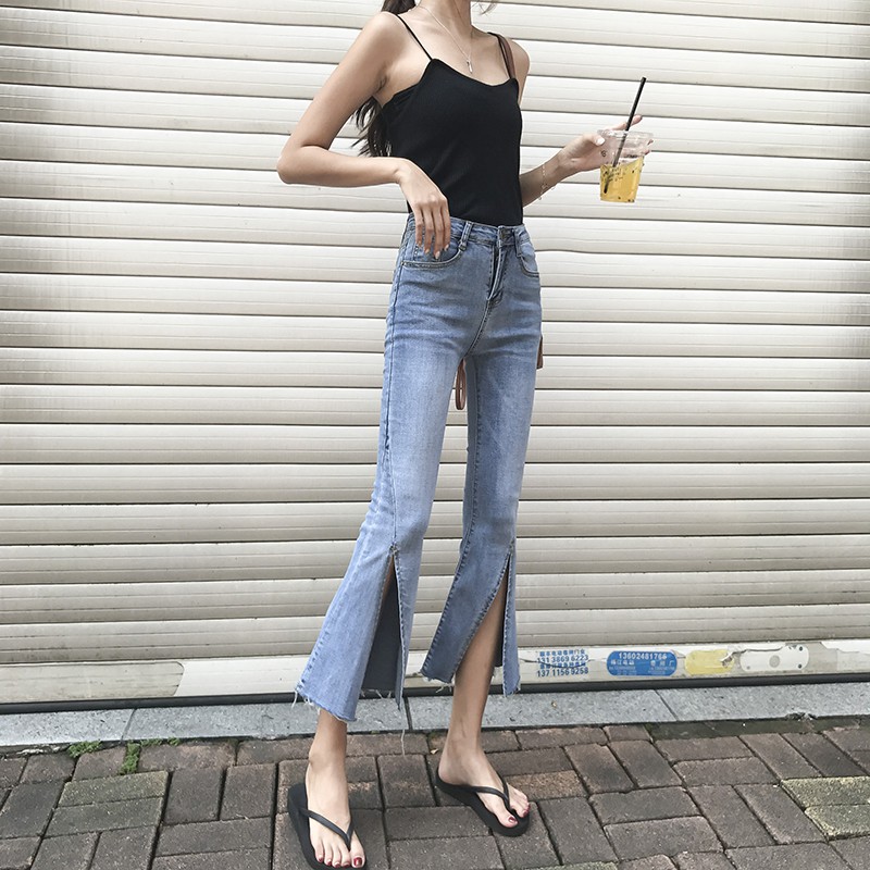 Quần jean nữ ống loe dáng ôm Emilyshop