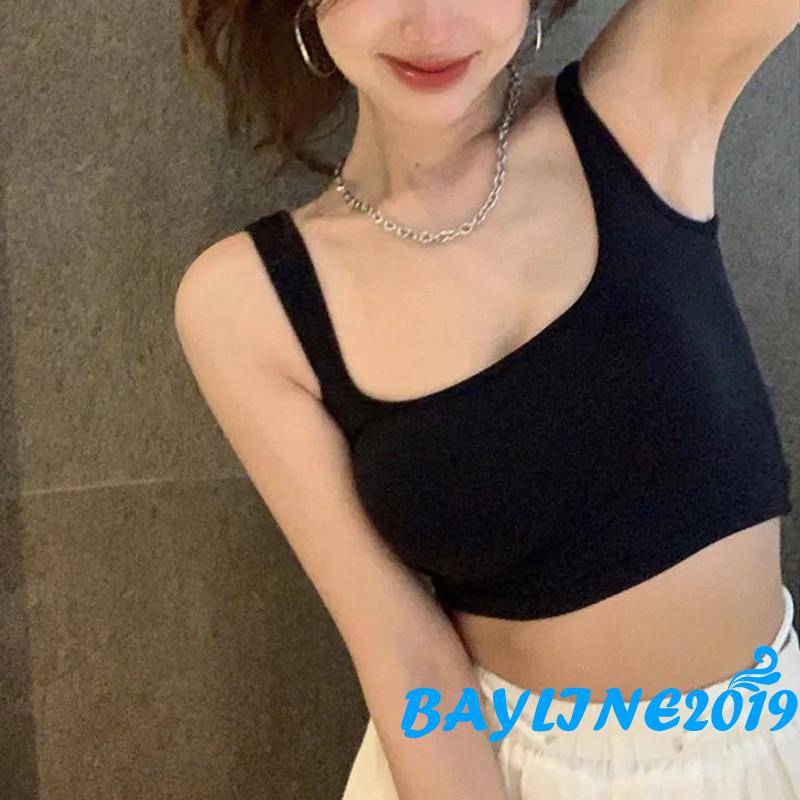 Áo croptop cổ vuông ôm dáng màu sắc đơn giản dành cho nữ