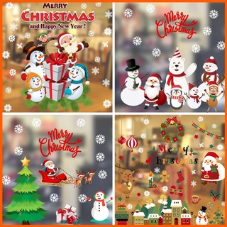 Decal Noel dán tường, dán kính decor trang trí Noel cao cấp không bay màu - Decal noel màu sắc nét, có keo sẵn