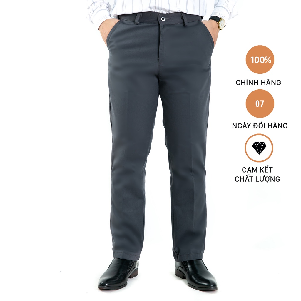 Quần Kaki Nam Công Sở Trung Niên Màu Xám Thương Hiệu Anton- KAKI03