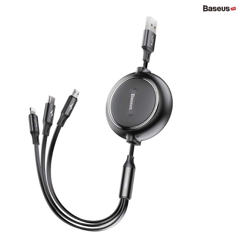 Cáp sạc rút 3 đầu Baseus chính hãng
