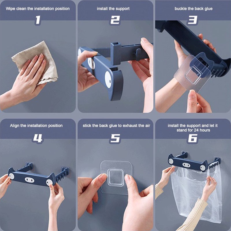 Móc Treo Túi Rác Đa Năng Gắn Tường Bền Bỉ Họa Tiết Hoạt Hình Dễ Thương