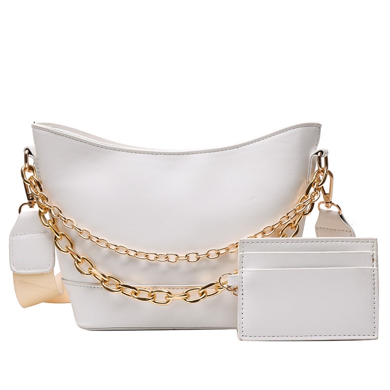 Túi prro dáng hobo kèm ví nhỏ da trơn