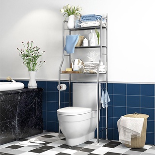Kệ để đồ sau bồn cầu inox 3 tầng