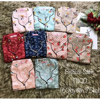 (Bigsize Satin ) Đồ Bộ Pijama Satin BigSize TNQD