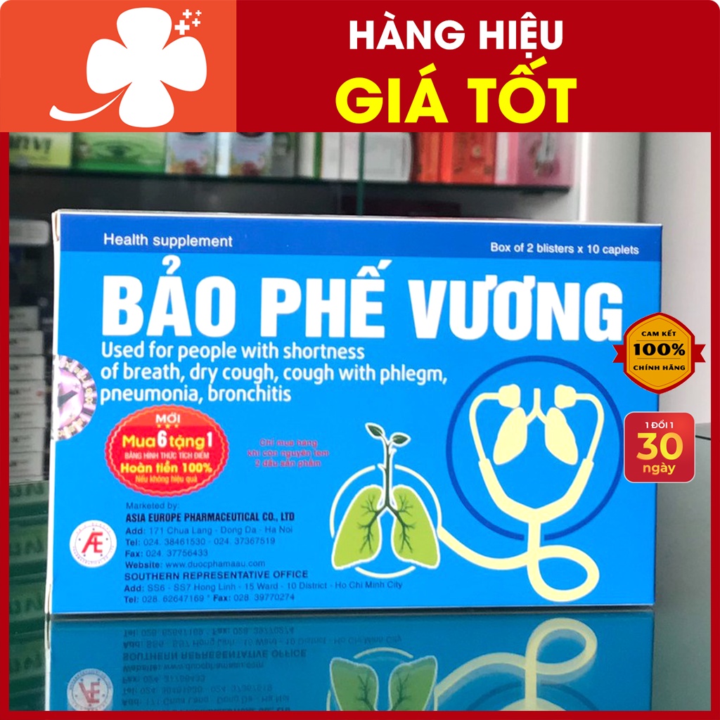 Bảo Phế Vương – Viên uống hỗ trợ giảm triệu chứng viêm phế quản (Hộp 20 viên)