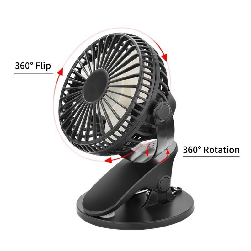Quạt FONKEN USB mini 3 tốc độ tùy chỉnh có kẹp và đế đỡ xoay 360 độ tiện dụng