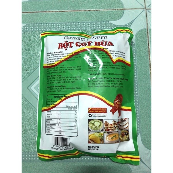 Bột cốt dừa nguyên chất Thành Phát bịch 10 gói x 50g