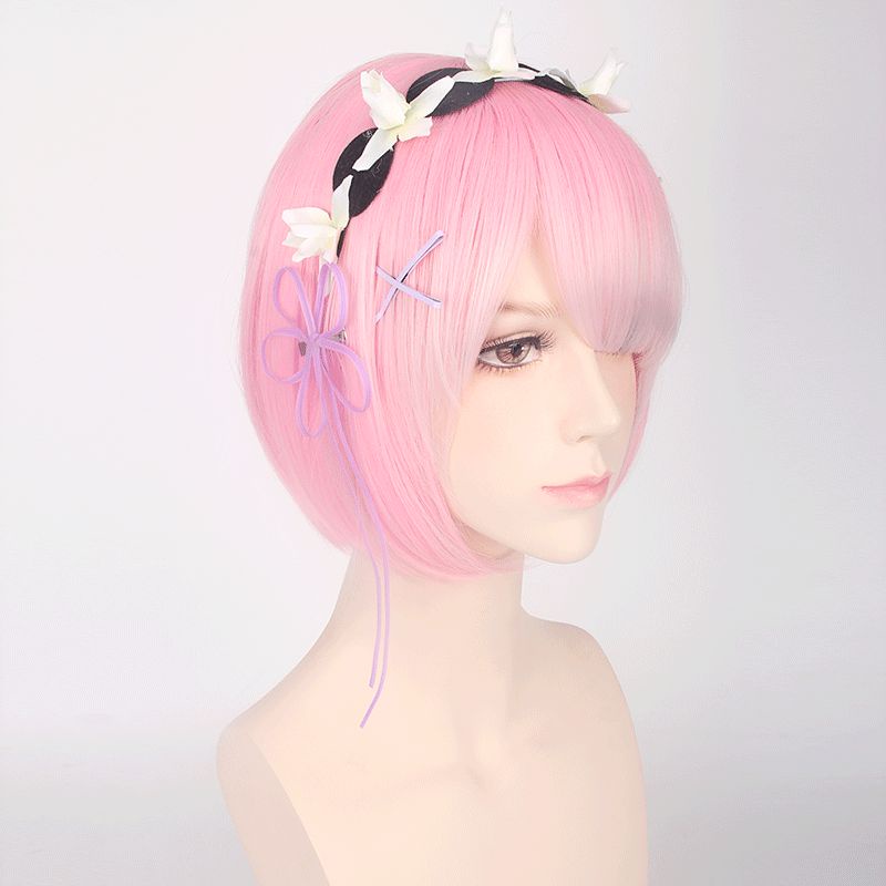 Tóc giả Ram Rem cosplay Re zero