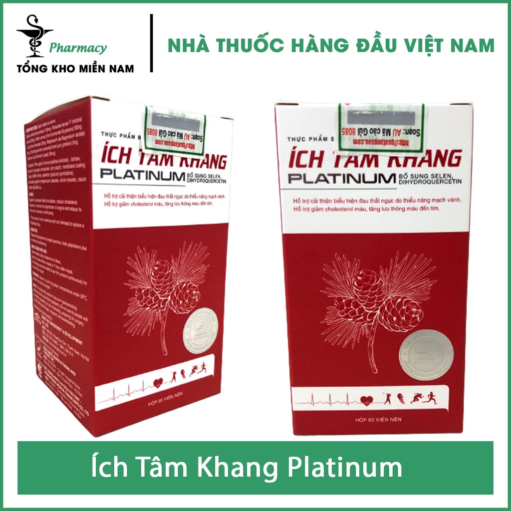 Ích Tâm Khang Platinum hỗ trợ giảm cholesterol máu hộp 60 viên - tổng kho miền nam