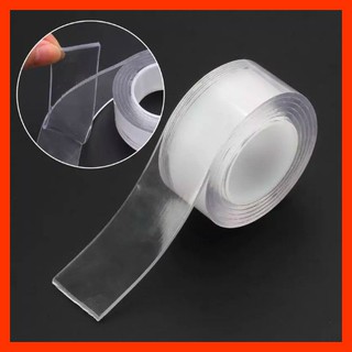 Băng keo 2 mặt cường lực siêu dính trên mọi chất liệu nano trong suốt Nhật dài 3m, dày 2mm
