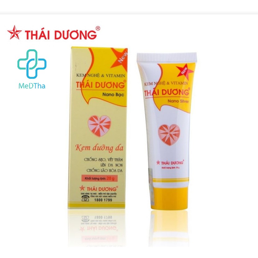 Kem Nghệ Thái Dương (Có Nano Bạc) - Hỗ trợ Mờ Sẹo, Mờ Thâm Nám, Giảm Mụn (Tuýp 20g) [Chính Hãng]