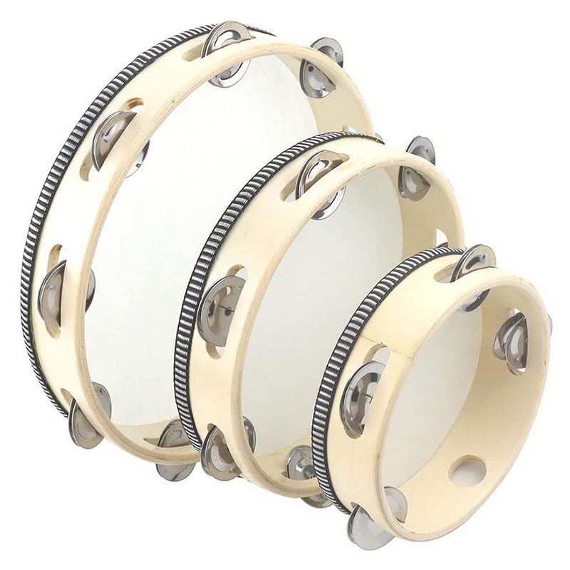 High Quality 3 Pcs 6inch/8inch/10inch Tambourines,Hand Held Drum for Party,KTV,Etc