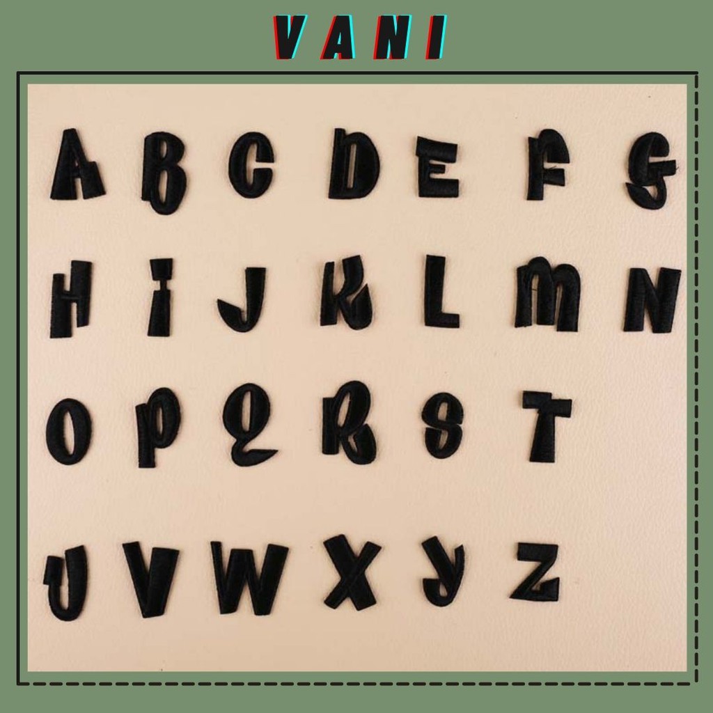 (Bảng 2) Sticker Logo Patch Ủi Quần Áo Hình Bảng Chữ Cái Nhiều Màu Sắc - Vani Store [VPP00139]