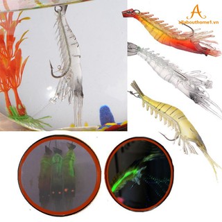 Set 3 mồi câu cá giả tôm dạ quang chuyên nghiệp