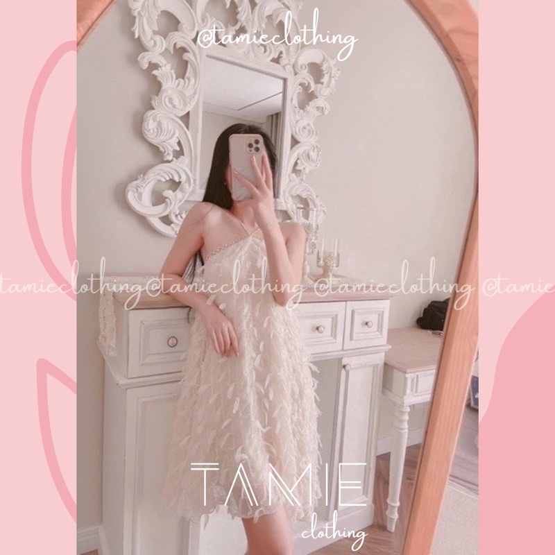 Đầm Hở Lưng LÔNG VŨ Dáng Váy Dây Yếm NDLN TAMIEclothing | BigBuy360 - bigbuy360.vn