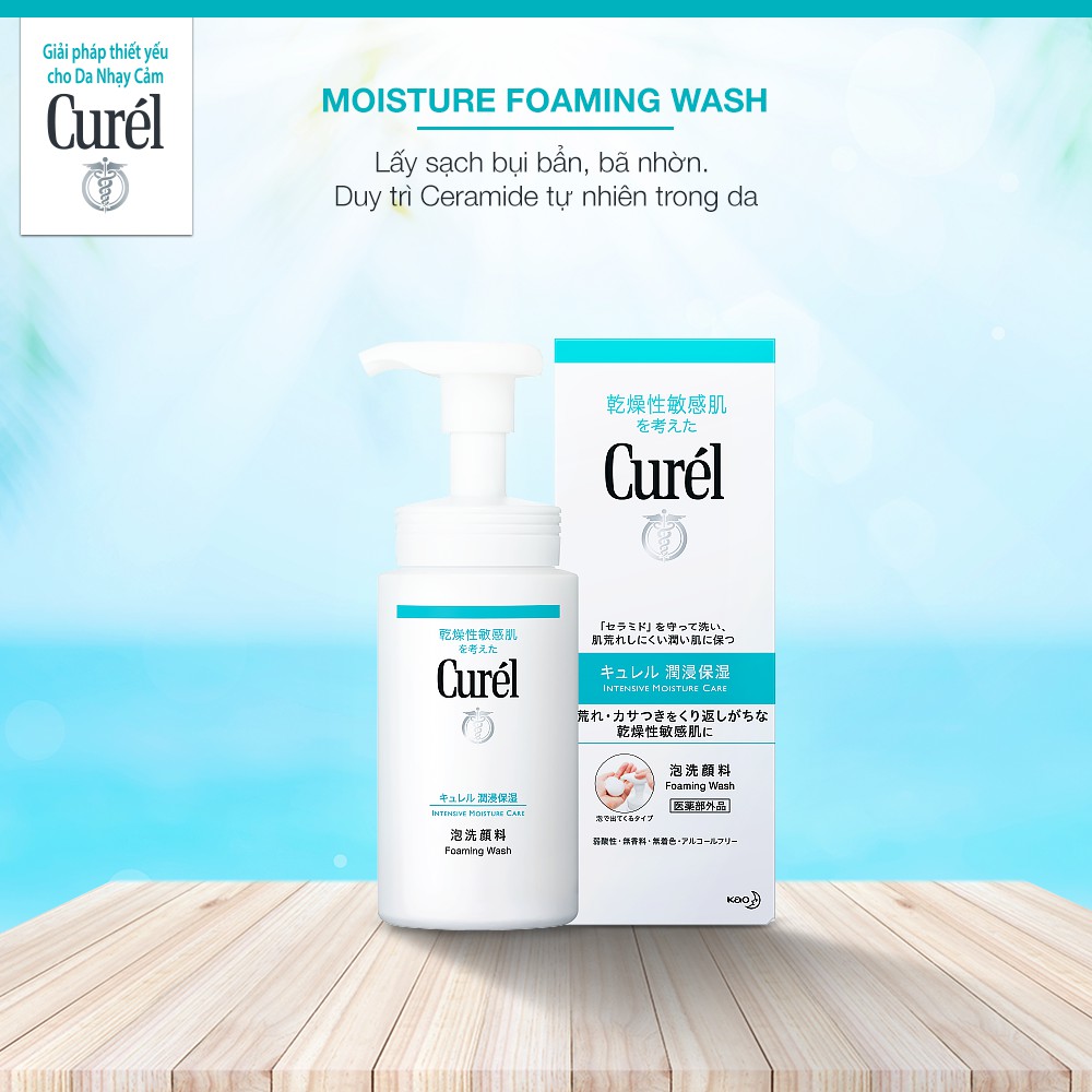 Sữa Rửa Mặt Dạng Bọt Cấp Ẩm Chuyên Sâu Curel Intensive Moisture Care Foaming Wash 150ml