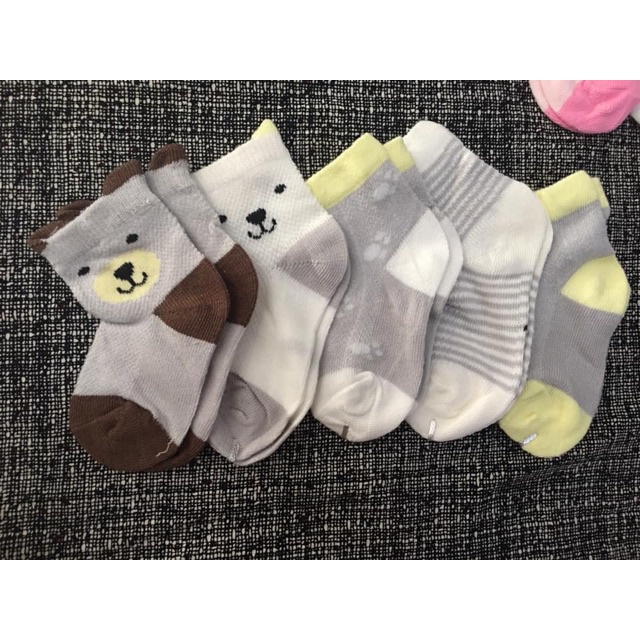 SET 5 ĐÔI VỚ COTTON CHO BÉ TỪ SƠ SINH ĐẾN 1 TUỔI