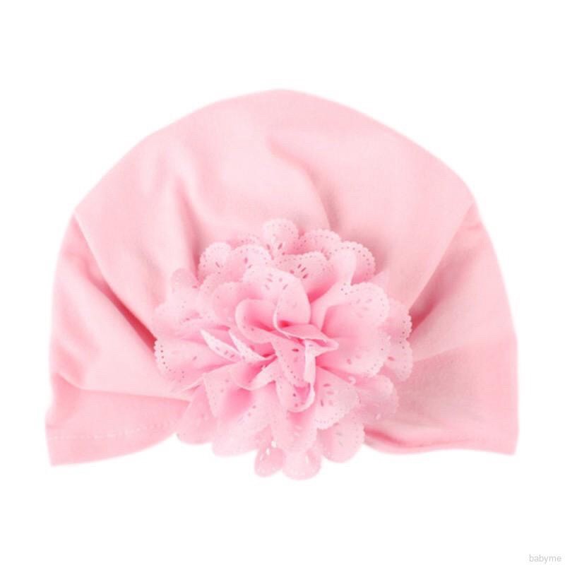 Mũ turban hoa trơn dễ thương cho bé(0-12 tháng)