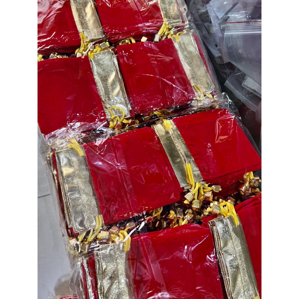 TSP10 Combo 10 Túi gấm đỏ có chữ Phúc và không chữ