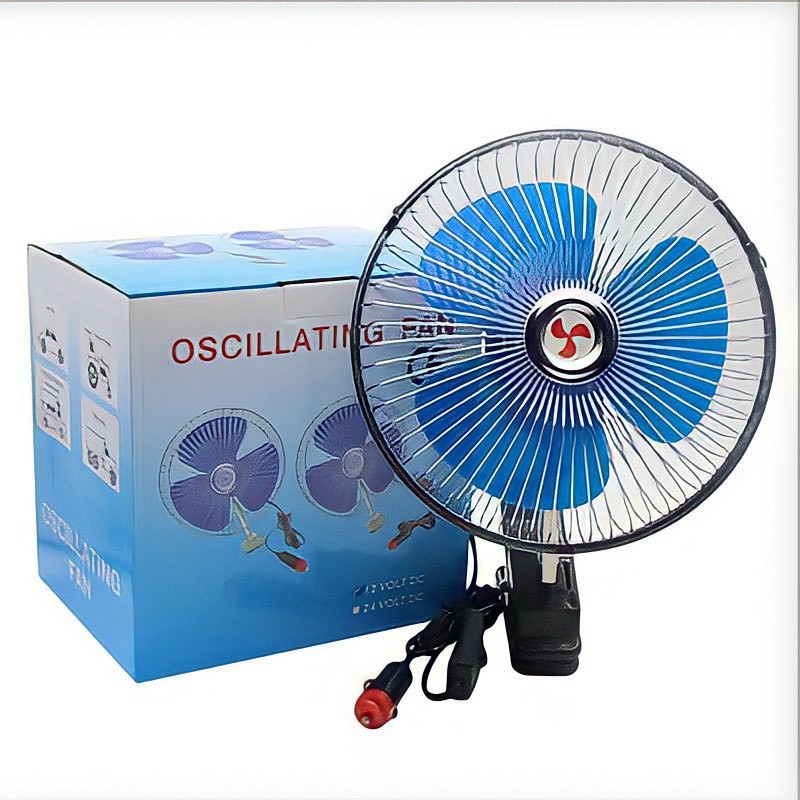Quạt Làm Mát Tư Động Dang Kẹp Gắn xe Hơi JC 8 inch 12v 25w hàng chính hãng.