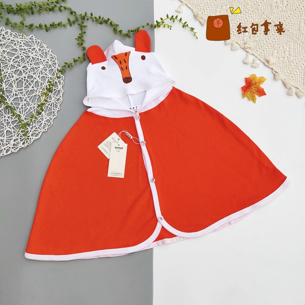 Áo Choàng Chống Nắng Tránh Gió Xuân Hè Kiểu Cánh Dơi Cotton Cho Bé Yêu