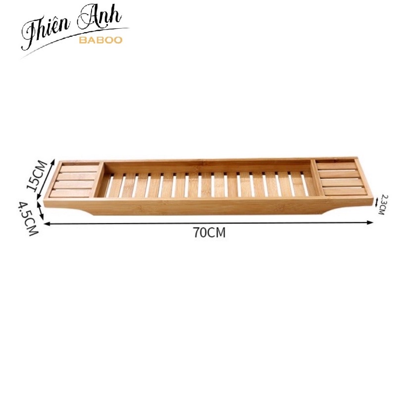 Khay gác bồn tắm sang chảnh, 100% tre tự nhiên, Giá để đồ ăn, rượu vang, điện thoại_ Giá tận xưởng