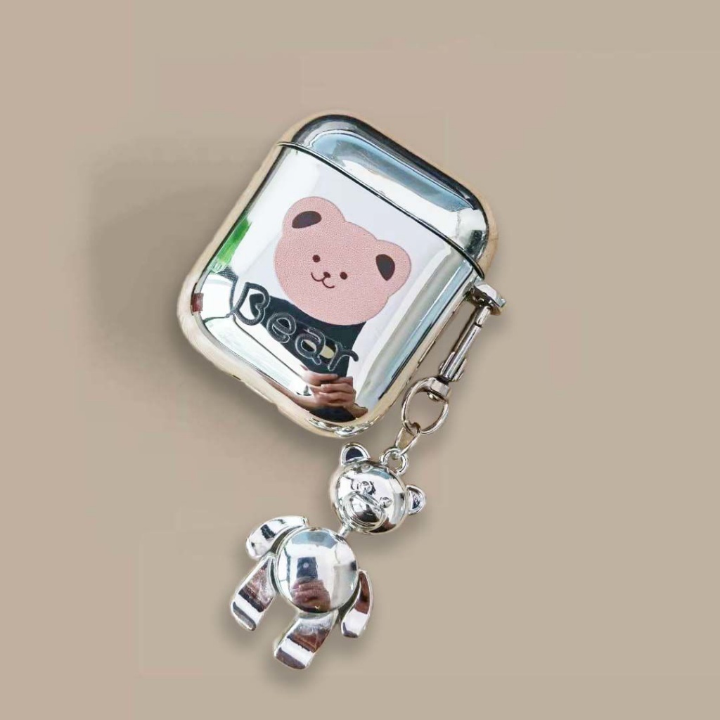 Vỏ Bảo Vệ Hộp Sạc Tai nghe không dây Airpods 1/2/Pro/3 Hình Nasa Mạ Bạc