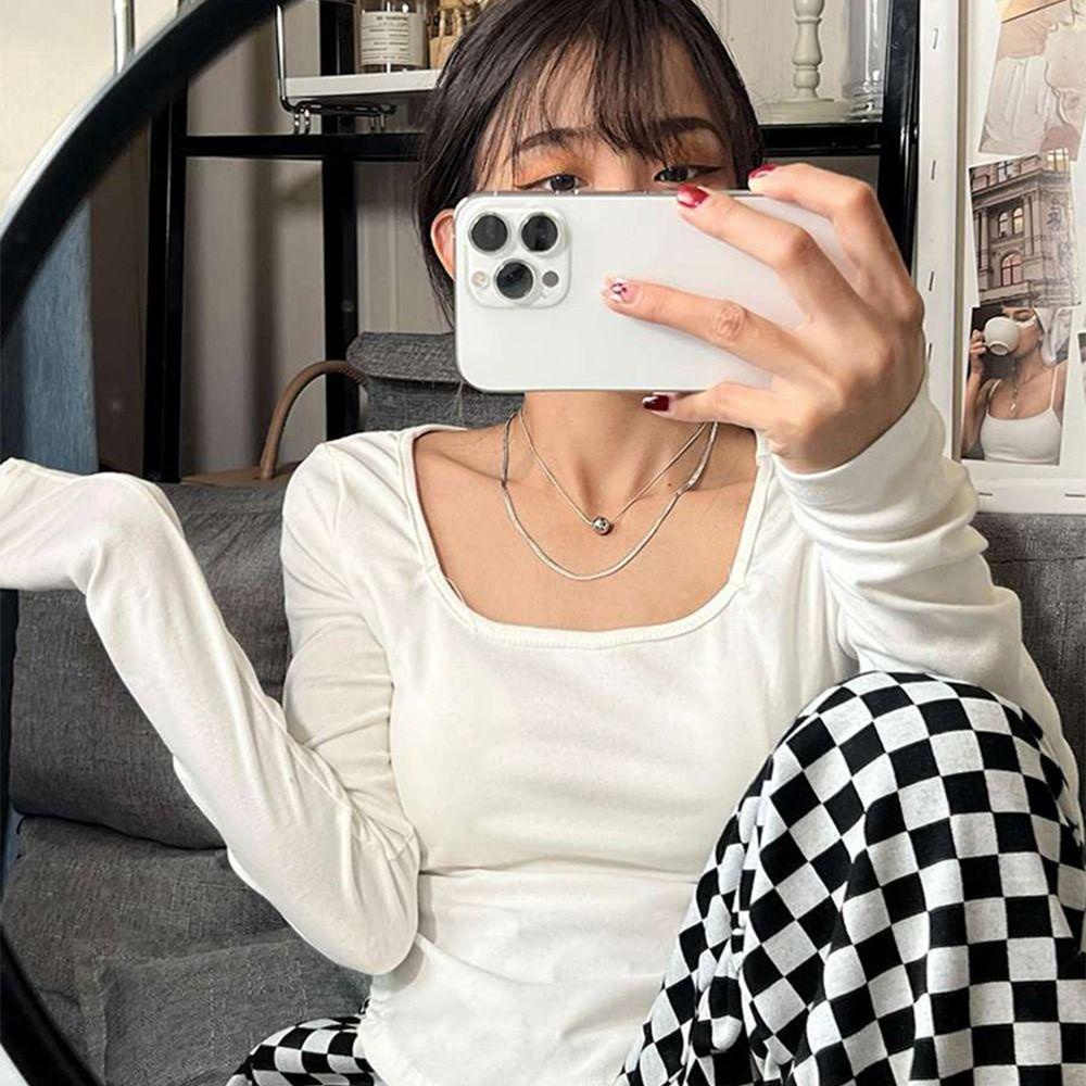 Vòng cổ Hai Lớp Bằng Thép Titan Phong Cách Hàn Quốc