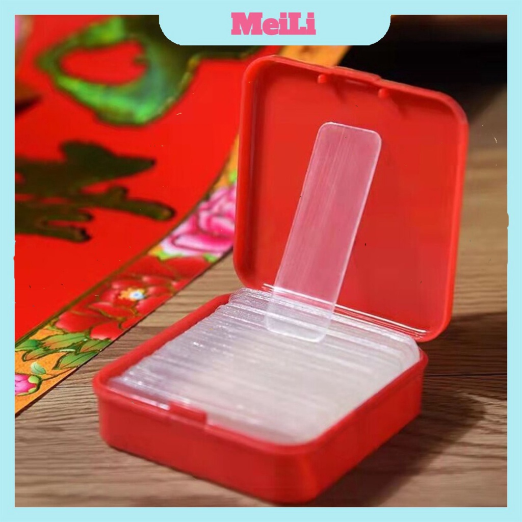 Hộp 60 miếng dán 2 mặt trong suốt, băng keo hai mặt siêu dính treo đồ cố định khung tranh trang trí .