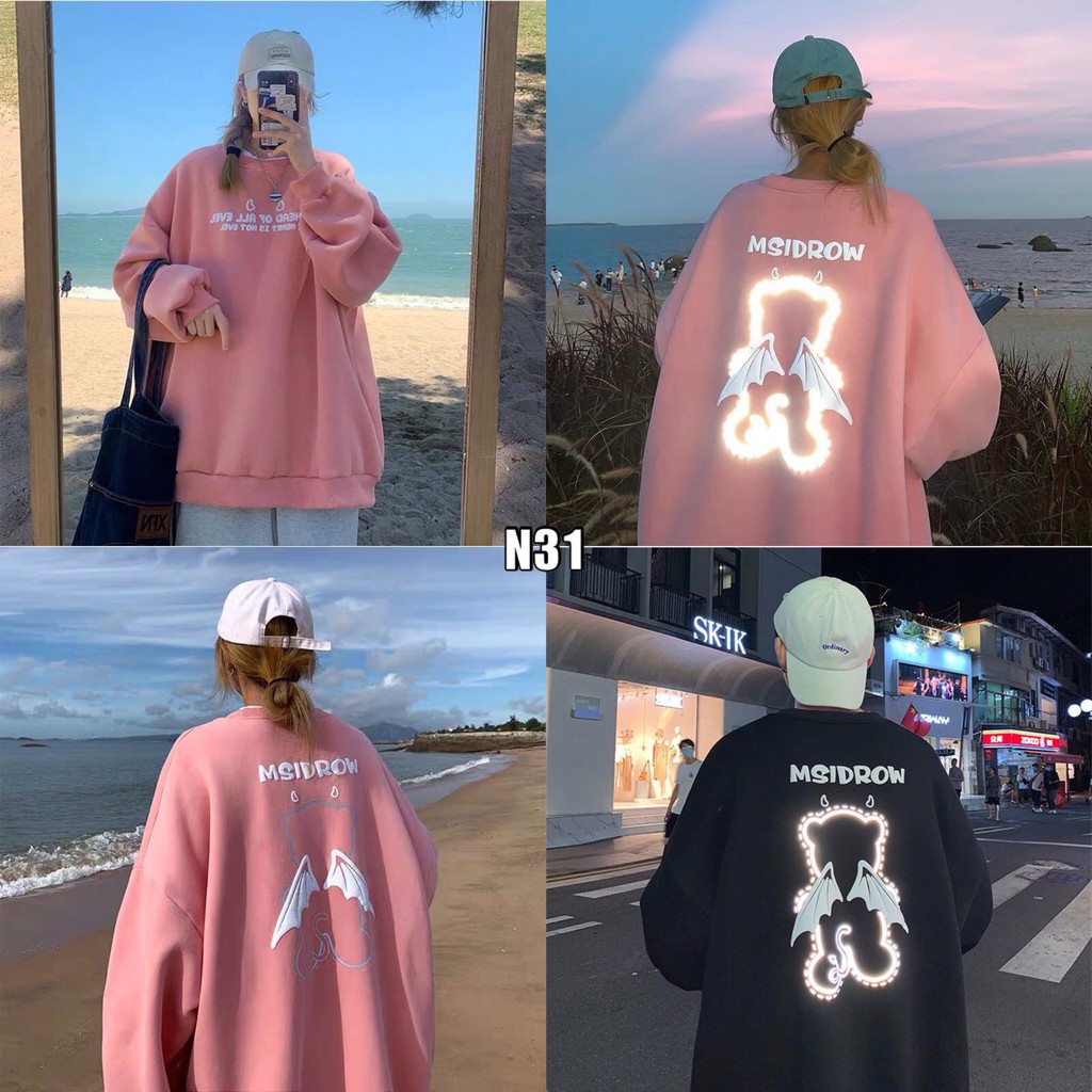  ÁO NỈ BÔNG SWEATER MSIDROW PHẢN QUANG (N31)