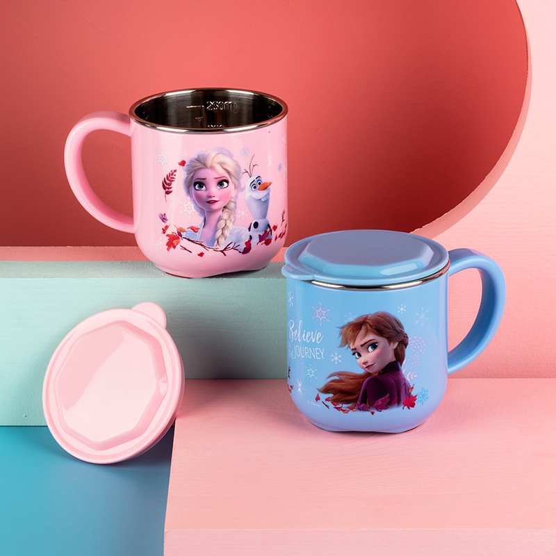 Frozen 2 Elsa Disney Children's Water Cup Home Stainless Steel Cup With Lid Drinking Utensils Cup