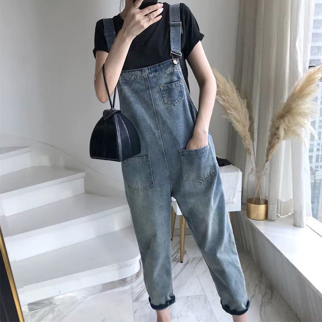 {order 5-7 ngày}Quần yếm bigsize Yếm jeans dáng thụng hot hit 2020