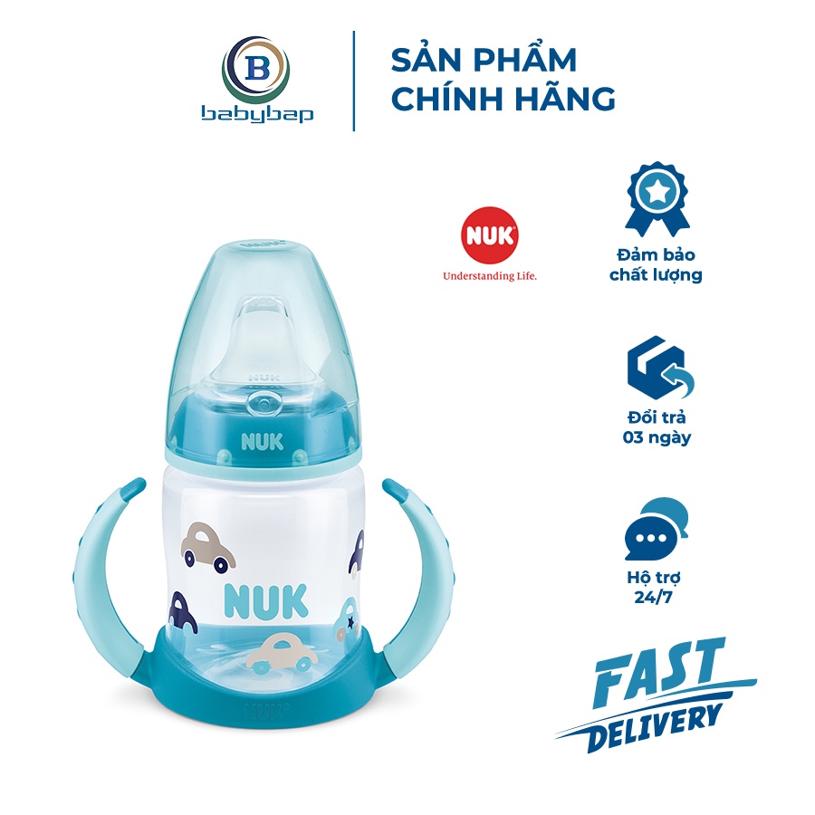 Bình Tập Uống NUK PP 150ml Đầu Hút Silicone Y Tế Mềm, Độ Bền Tốt