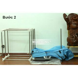 Khung tủ sấy quần áo loại tủ vuông 2 tầng inox size 70x48x148