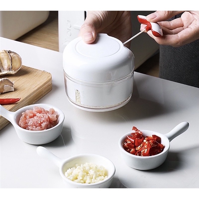 Dụng Cụ Xay Tỏi Ớt Bằng Tay Mini Food Chopper Tiện Dụng, Máy Xay Tỏi, Thực Phẩm Cầm Tay Đa Năng CamCamHome