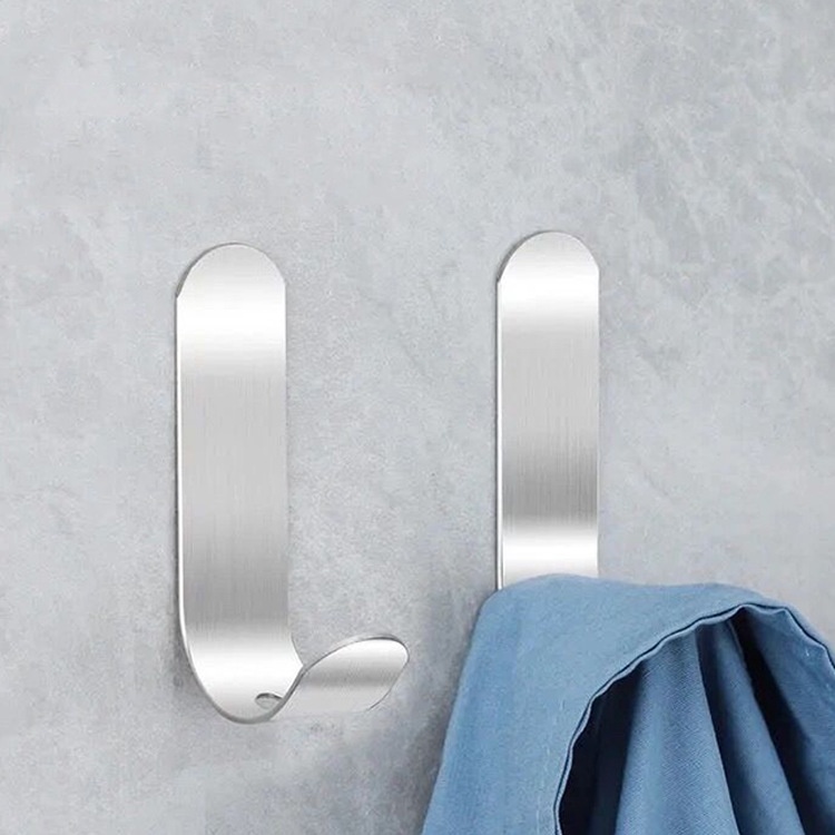 Set 1/2/5 Móc Treo Đồ Chữ J Bằng Thép Không Gỉ 304 Gắn Tường/Cửa Ra Vào Tiện Dụng