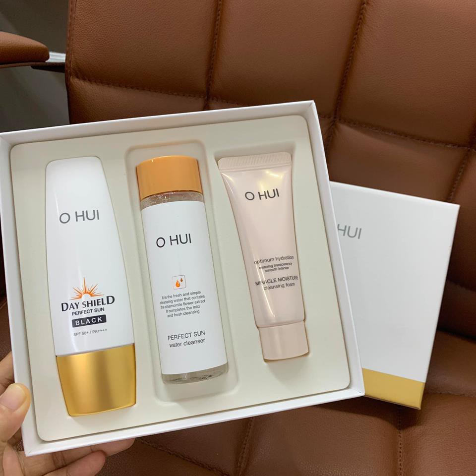 Set kem chống nắng dưỡng trắng thế hệ mới #ohui perfect sun black spf 50+/PA++++