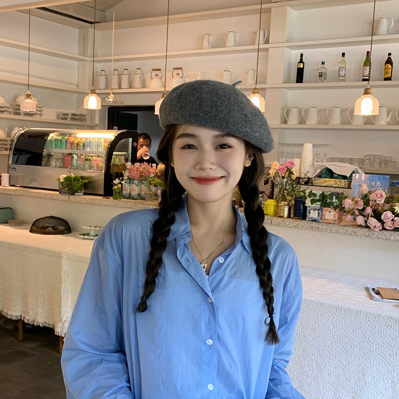 Mũ nồi MG STUDIO bằng len phong cách cơ bản 8 màu tùy chọn