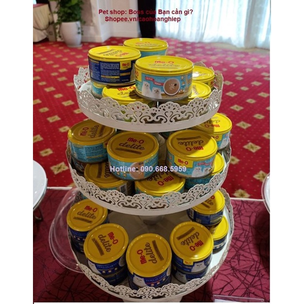 Xốt cho Mèo Me-O Delite Lon 80g - Thức ăn ướt pate Mèo