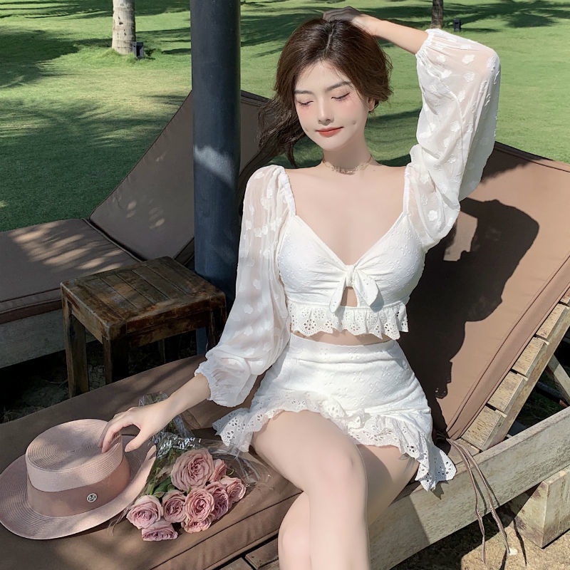 Áo Tắm Nữ Tay Dài Xẻ Tà Mới