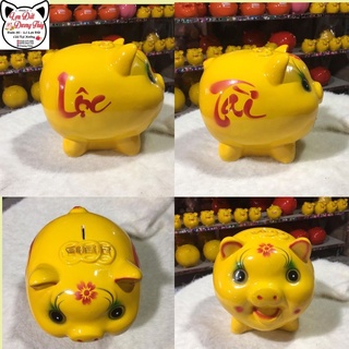 Lợn đất/ Heo đất chữ Tài Lộc (Lợn tròn truyền thống)